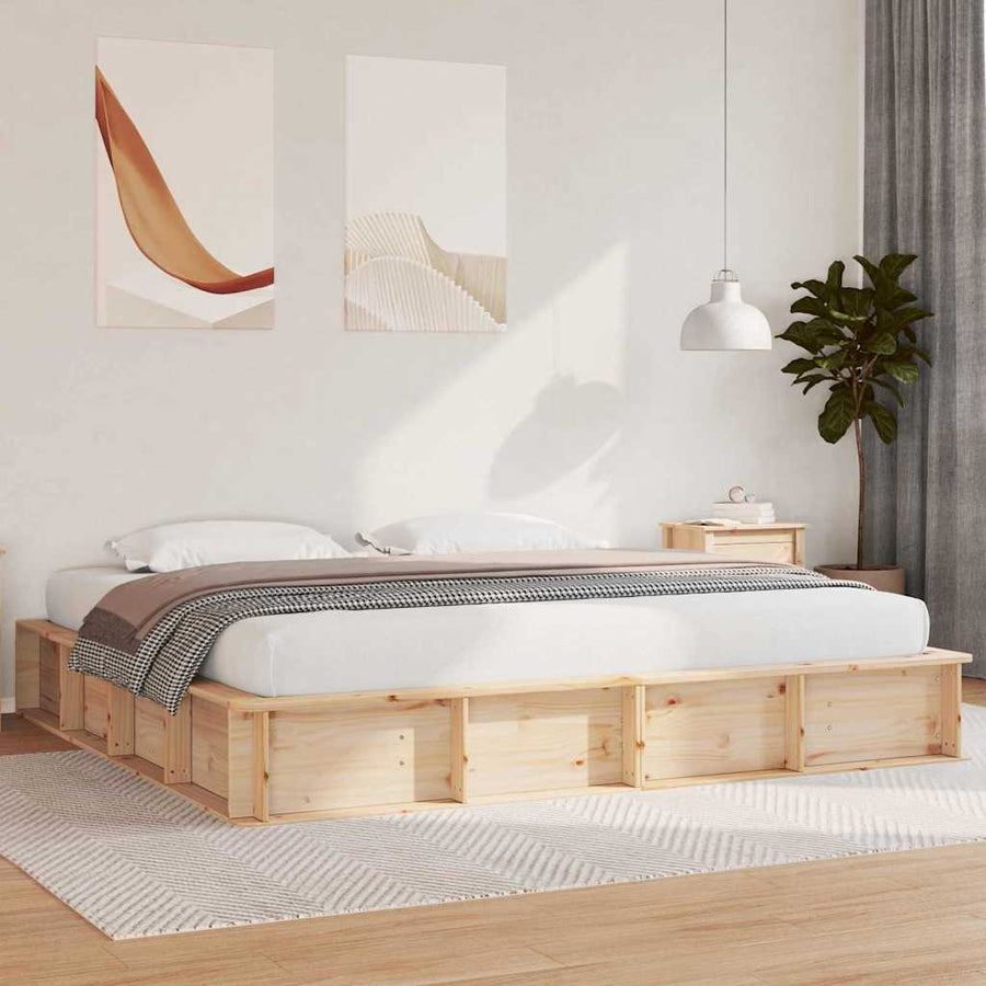 Bedframe met opslag Bruin 180 x 200 cm Hout