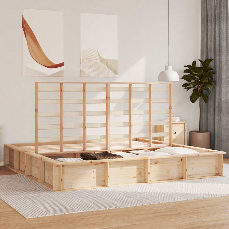 Bedframe met opslag Bruin 180 x 200 cm Hout