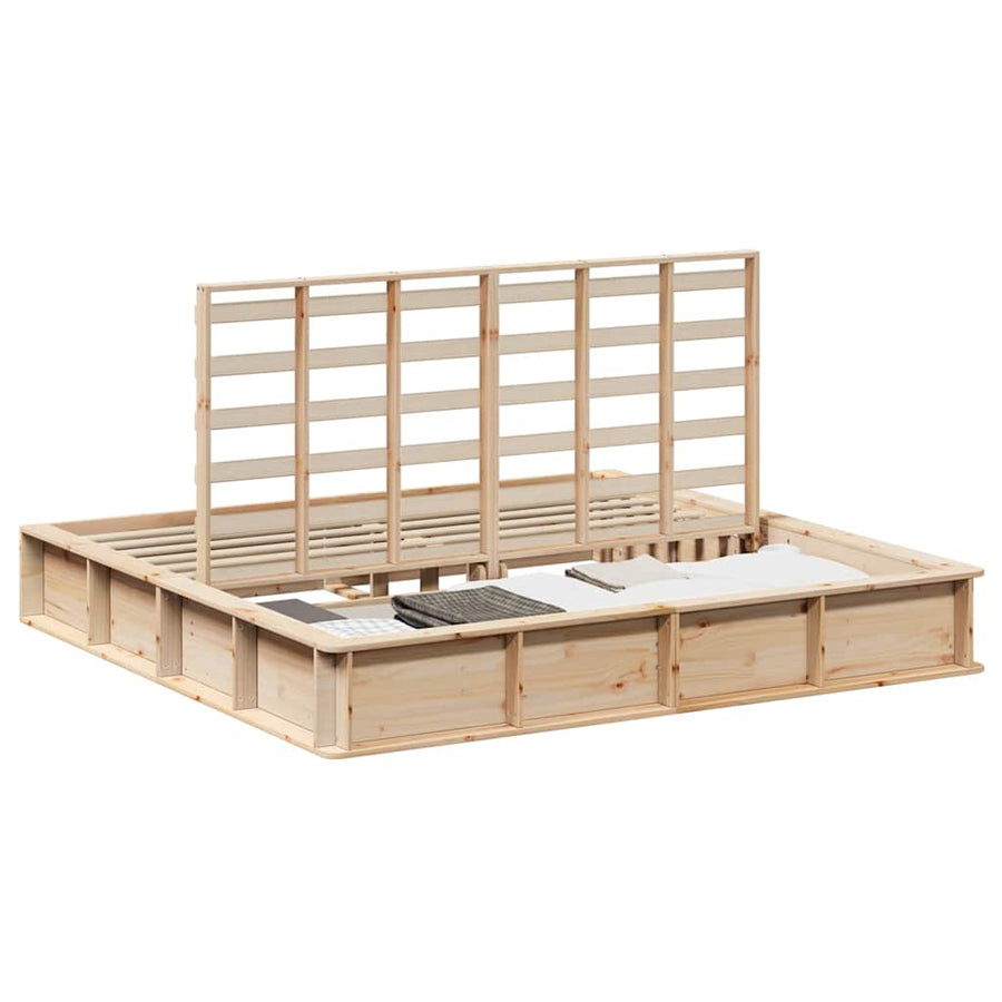 Bedframe met opslag Bruin 180 x 200 cm Hout
