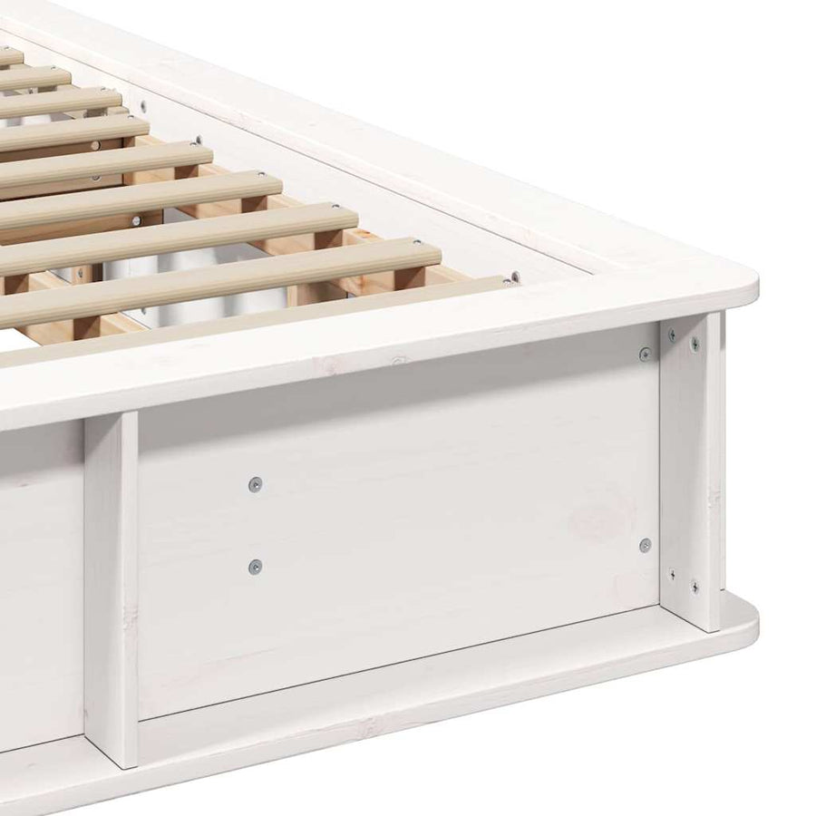 Bedframe met opslag Wit 180 x 200 cm Hout en Metaal