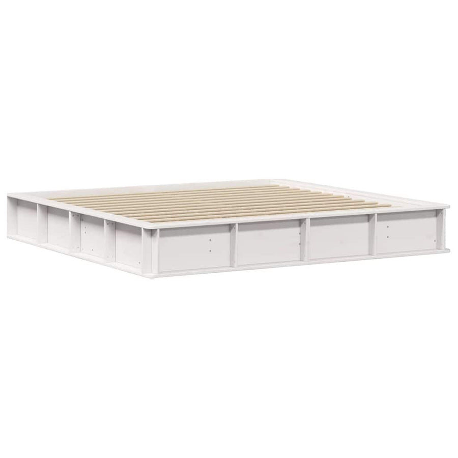 Bedframe met opslag Wit 180 x 200 cm Hout en Metaal