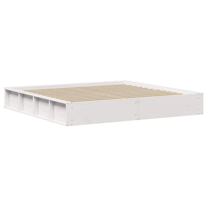 Bedframe met opslag Wit 180 x 200 cm Hout en Metaal