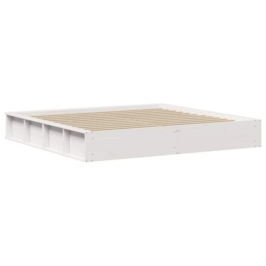 Bedframe met opslag Wit 180 x 200 cm Hout en Metaal