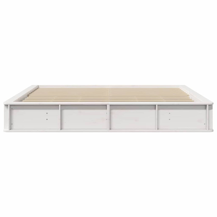 Bedframe met opslag Wit 180 x 200 cm Hout en Metaal