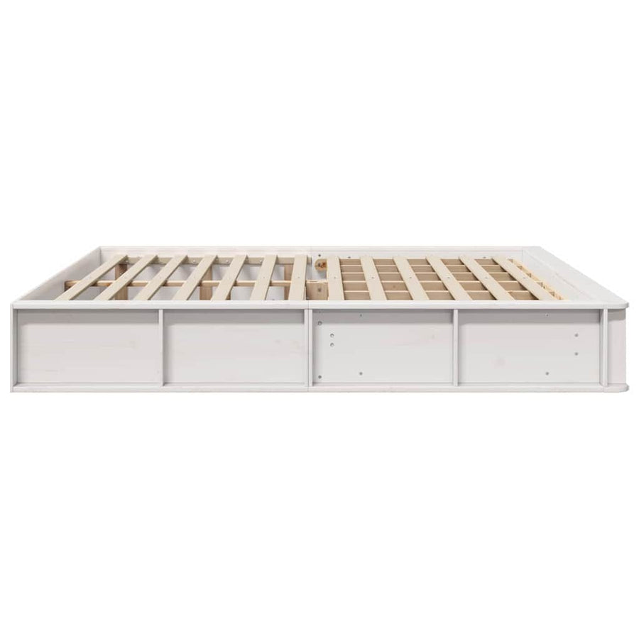 Bedframe met opslag Wit 180 x 200 cm Hout en Metaal