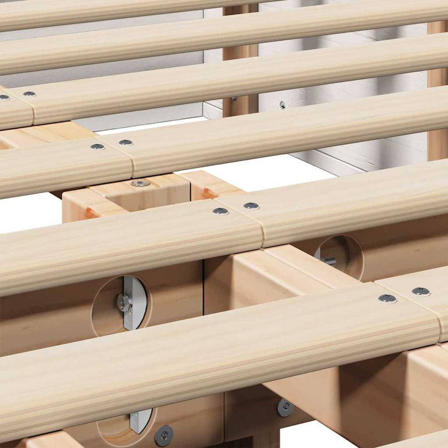 Bedframe met opslag Wit 120 x 200 cm Hout