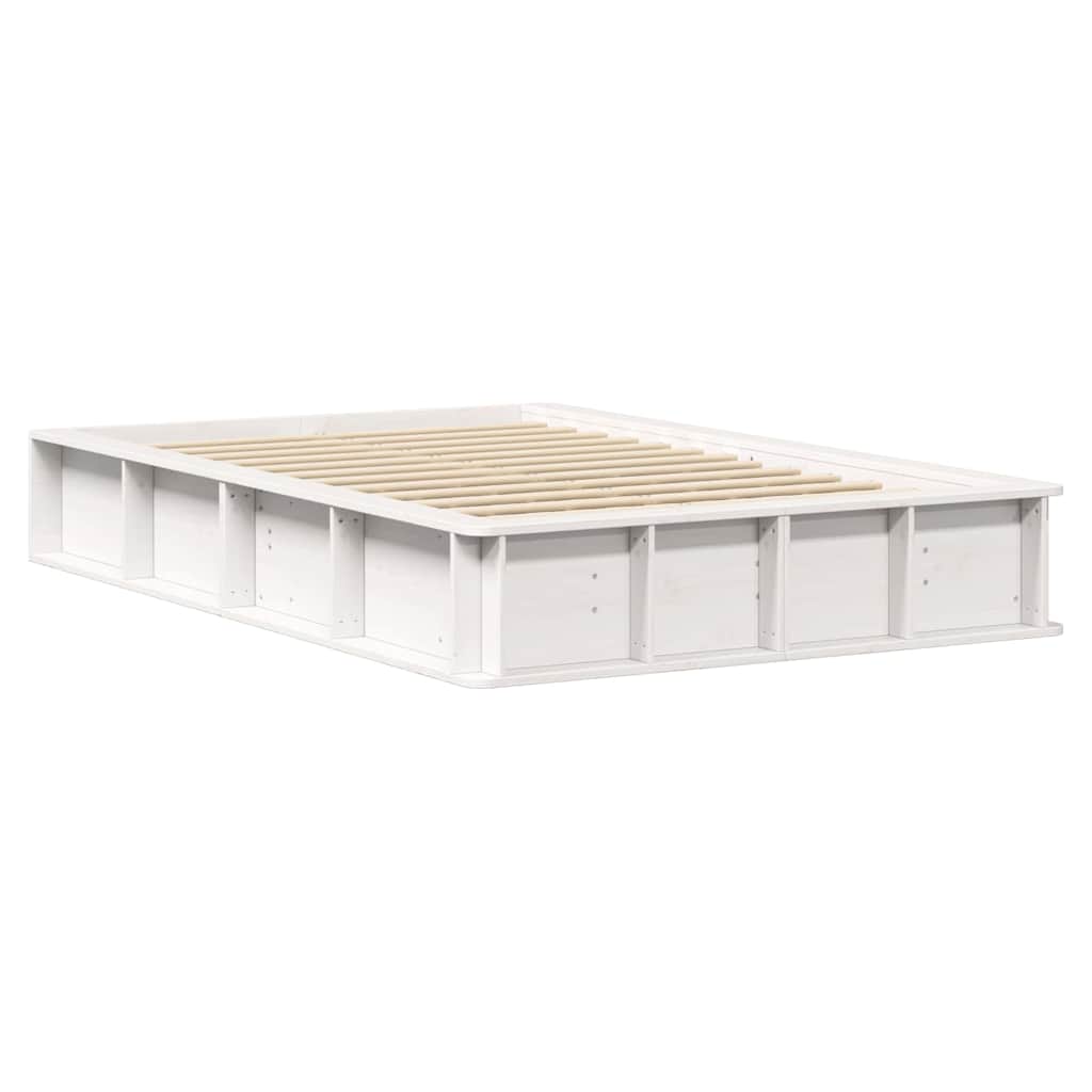 Bedframe met opslag Wit 120 x 200 cm Hout