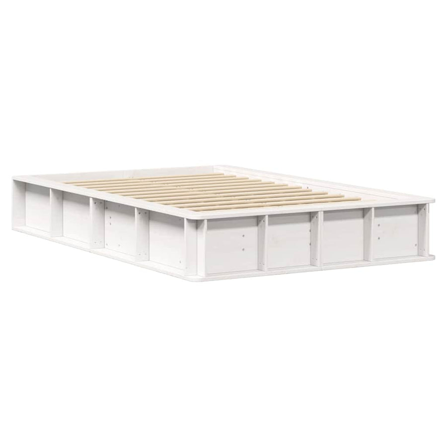 Bedframe met opslag Wit 120 x 200 cm Hout