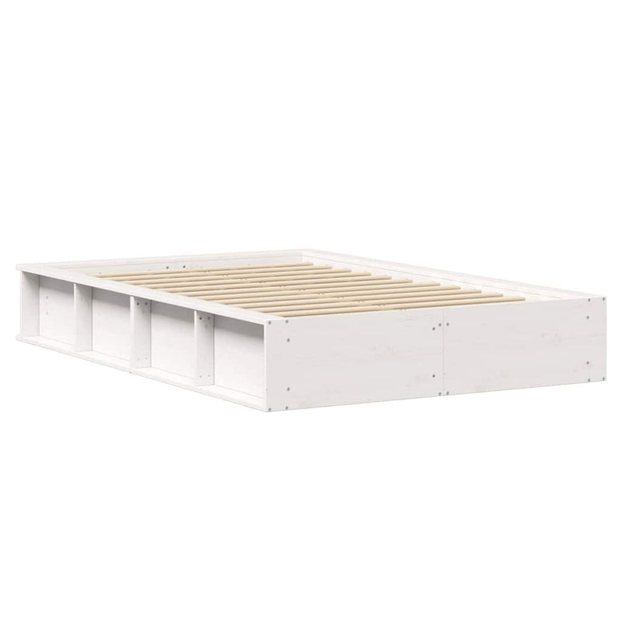 Bedframe met opslag Wit 120 x 200 cm Hout