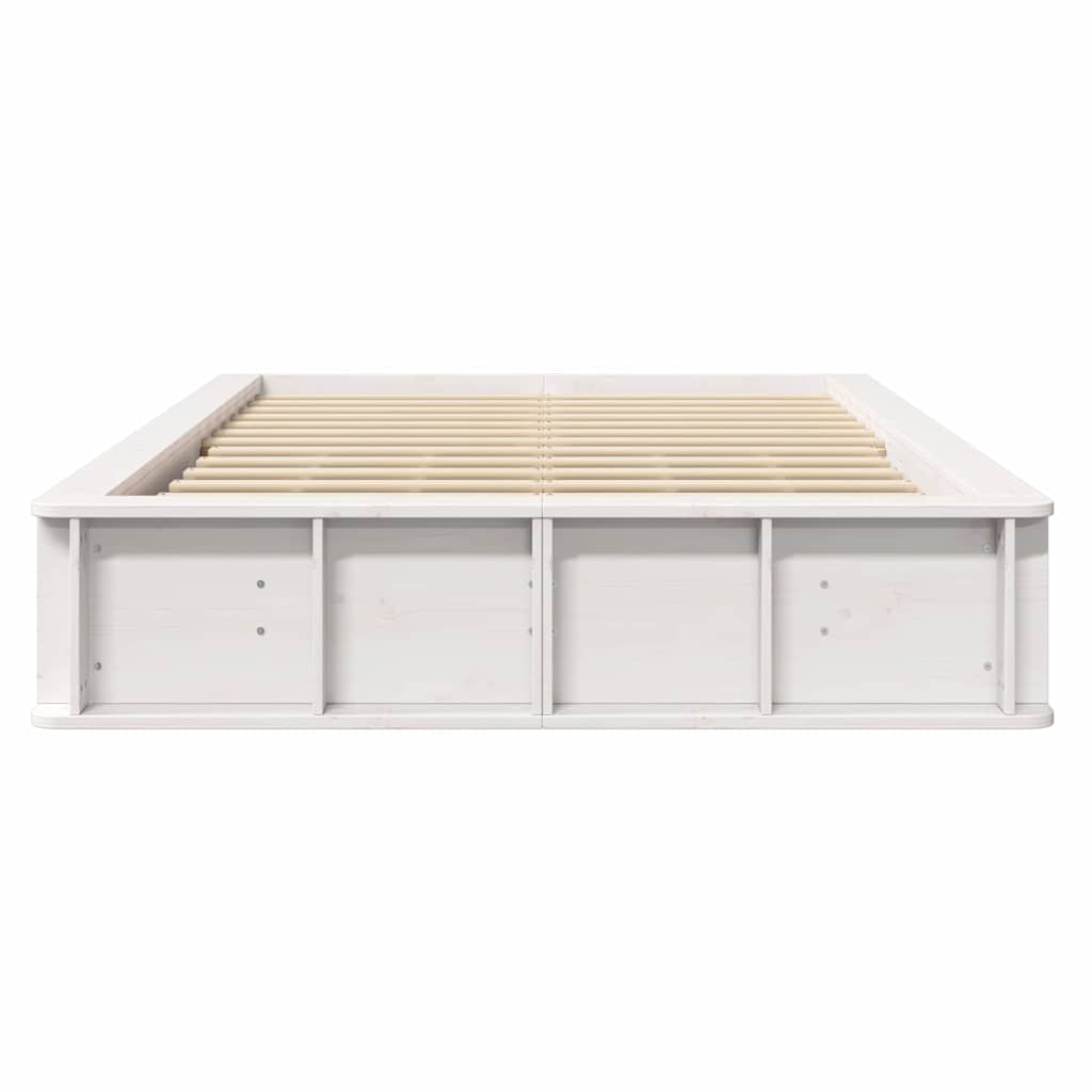 Bedframe met opslag Wit 120 x 200 cm Hout