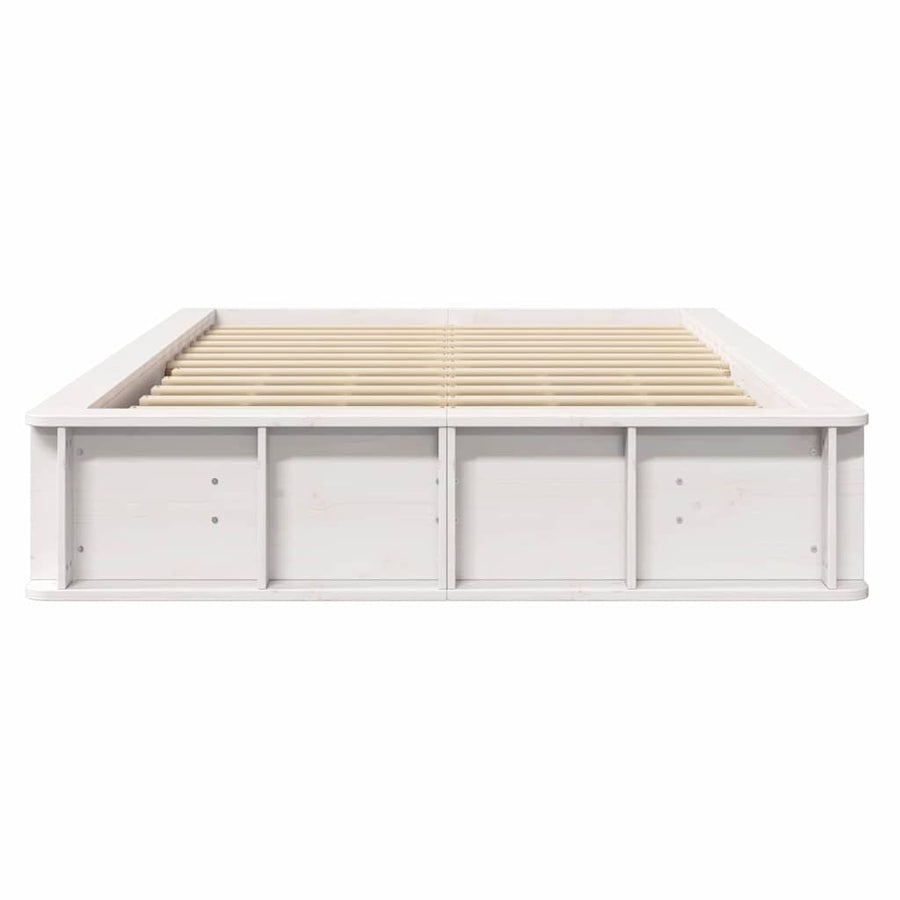 Bedframe met opslag Wit 120 x 200 cm Hout