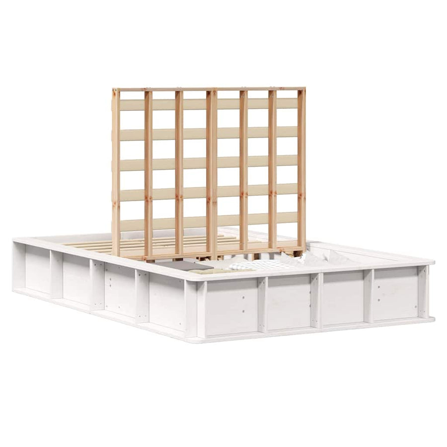 Bedframe met opslag Wit 120 x 200 cm Hout