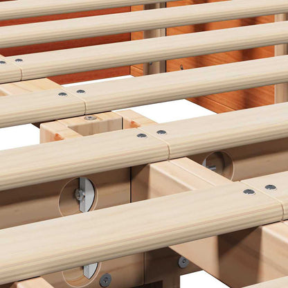 Bedframe met opslag Wasbruin 120 x 200 cm Massief hout