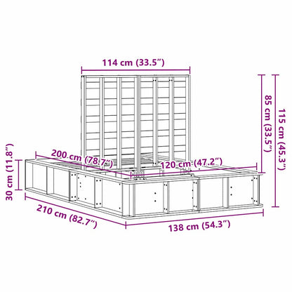 Bedframe met opslag Wasbruin 120 x 200 cm Massief hout