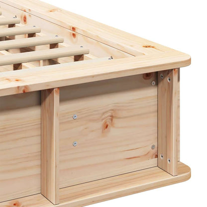 Bedframe met opslag Bruin 140 x 190 cm Massief grenenhout
