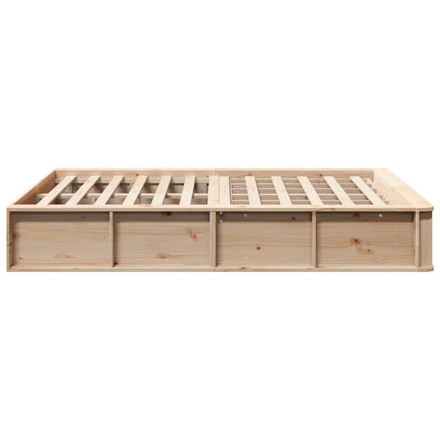 Bedframe met opslag Bruin 140 x 190 cm Massief grenenhout
