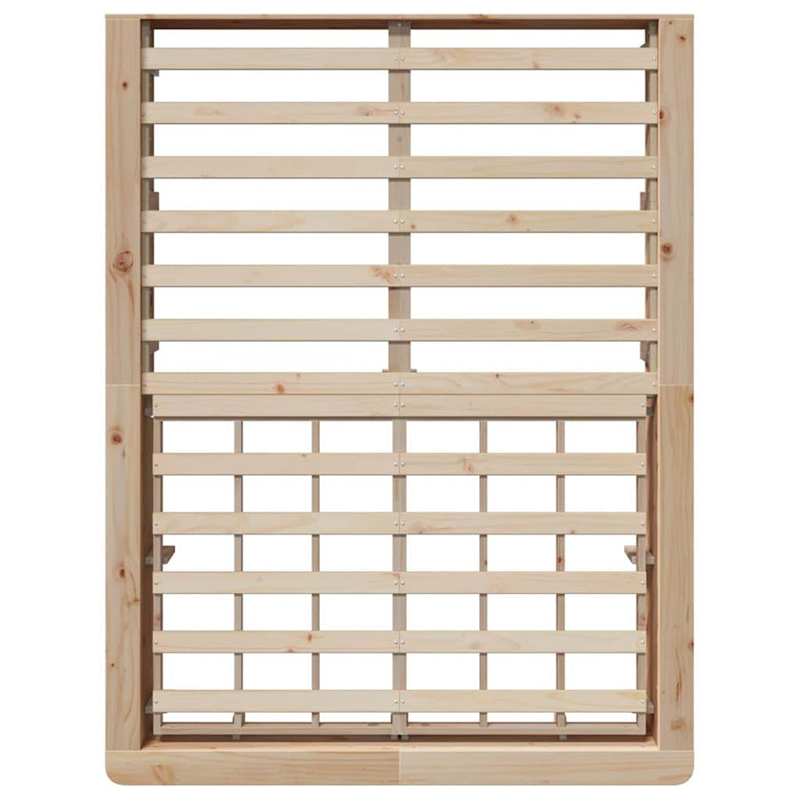 Bedframe met opslag Bruin 140 x 190 cm Massief grenenhout