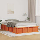 Bedframe massief grenenhout 140x190 cm wasbruin