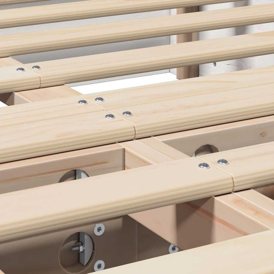Bedframe met opslag Wit 135 x 190 cm Hout