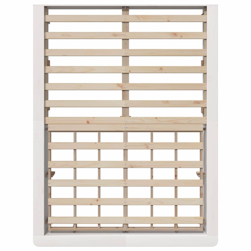 Bedframe met opslag Wit 135 x 190 cm Hout