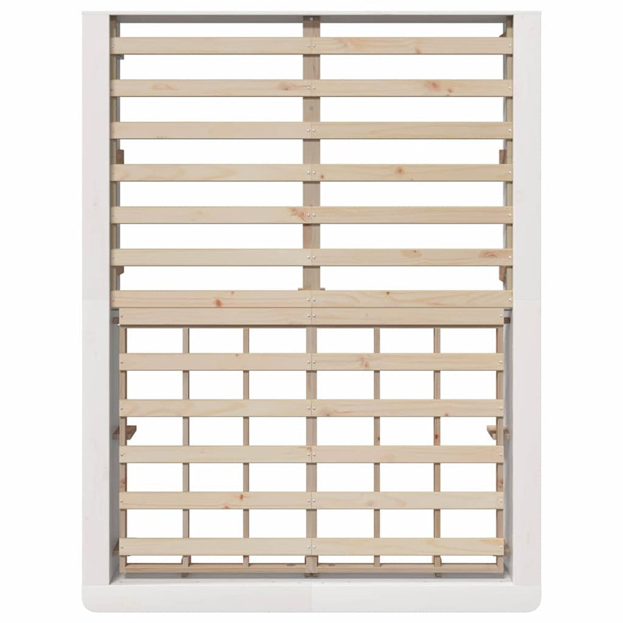 Bedframe met opslag Wit 135 x 190 cm Hout