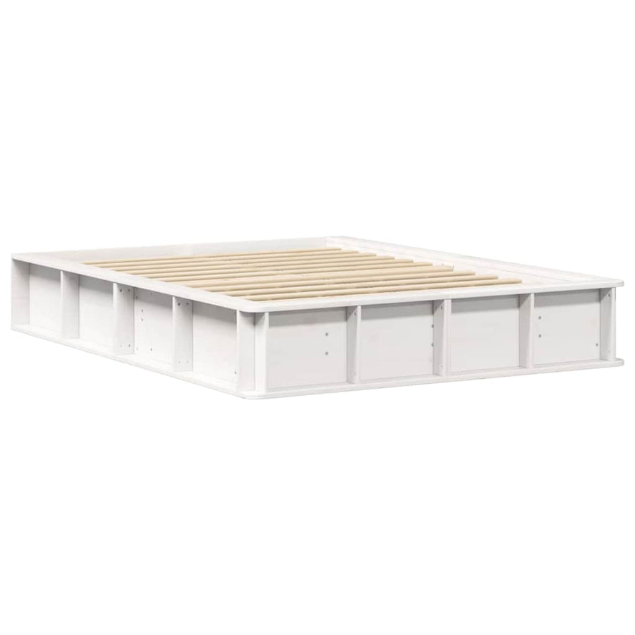 Bedframe met opslag Wit 120 x 190 cm Hout
