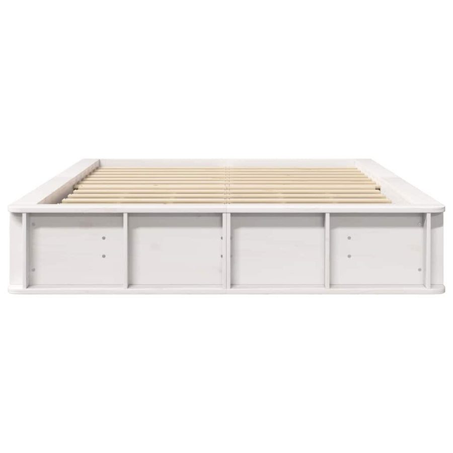 Bedframe met opslag Wit 120 x 190 cm Hout