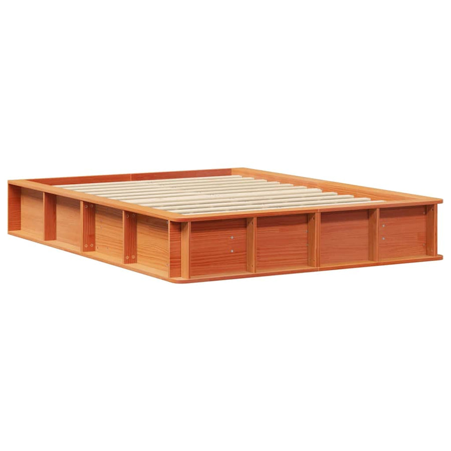 Bedframe met opslag Wasbruin 120 x 190 cm Hout