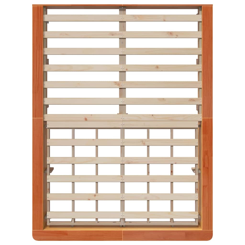 Bedframe met opslag Wasbruin 120 x 190 cm Hout