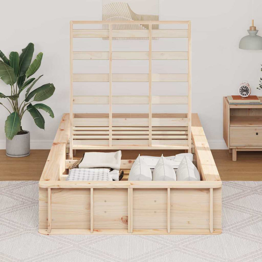 Bedframe met opslag Bruin 100 x 200 cm Hout