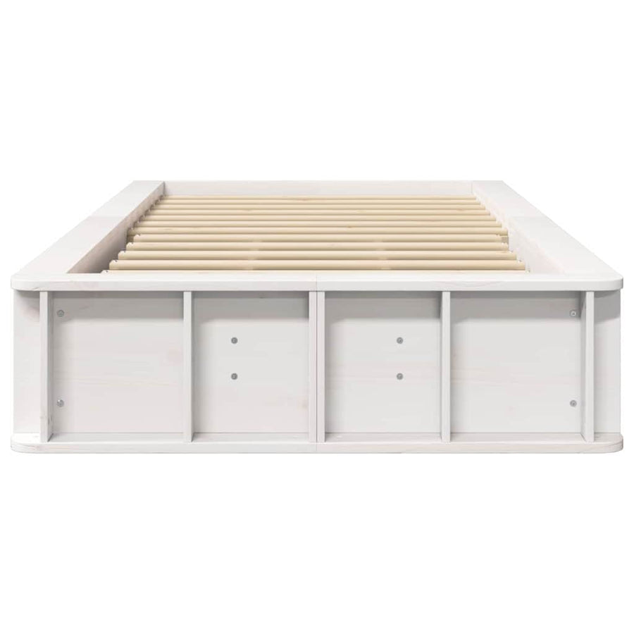 Bedframe met opslag Wit 100 x 200 cm Massief hout
