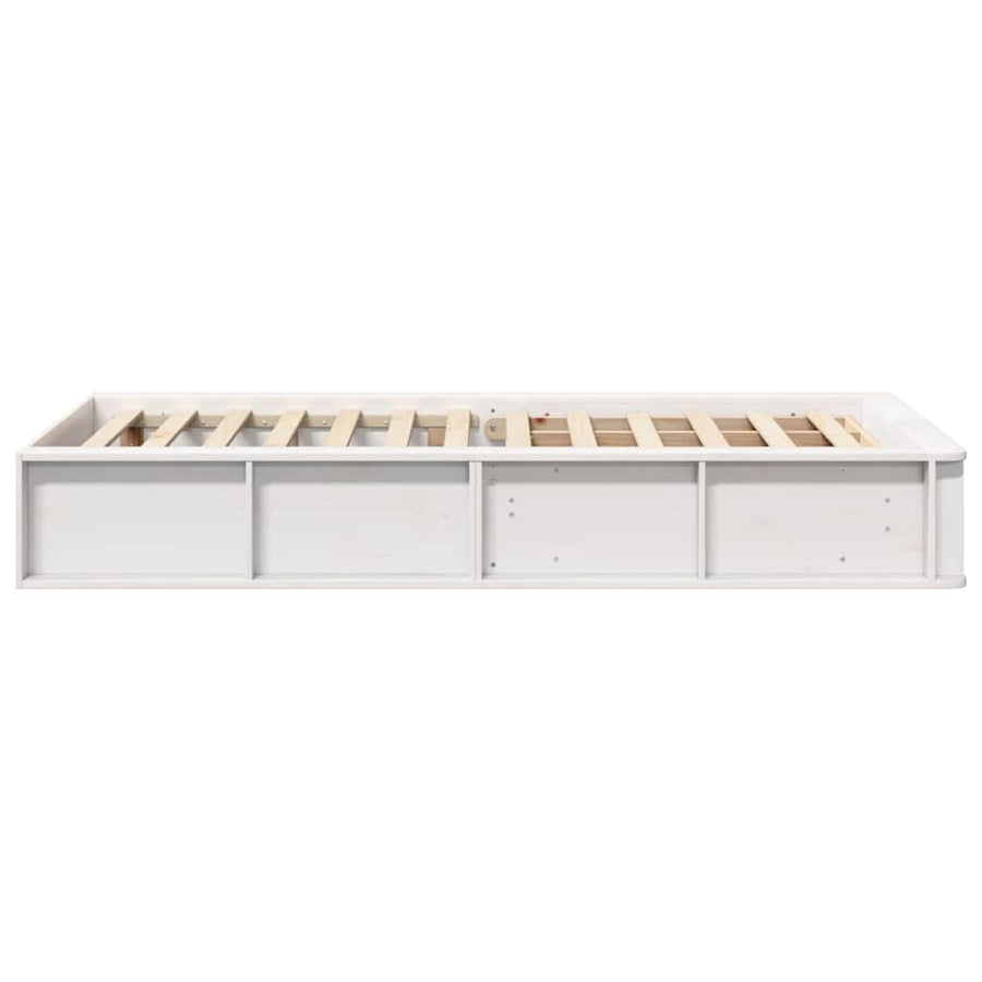 Bedframe met opslag Wit 100 x 200 cm Massief hout
