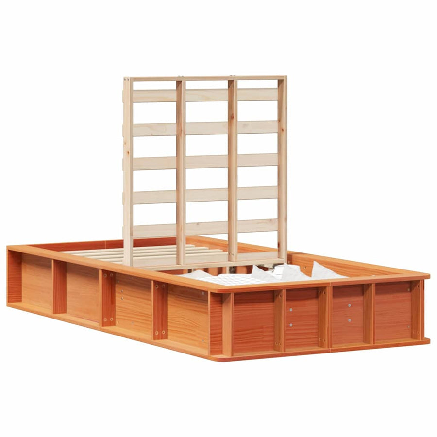 Bedframe met opslag Wasbruin 100 x 200 cm Hout