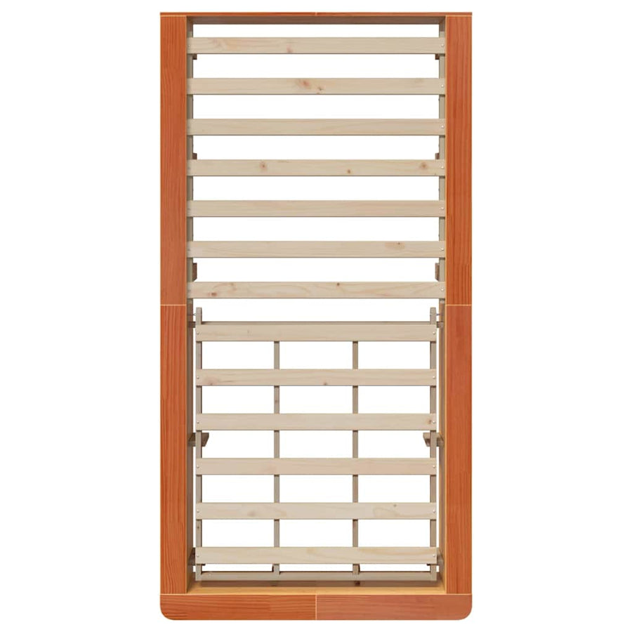 Bedframe met opslag Wasbruin 100 x 200 cm Hout