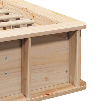 Bedframe met opslag Bruin 90 x 200 cm Massief grenenhout