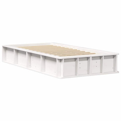 Bedframe met opslag Wit 90 x 200 cm Composiet hout