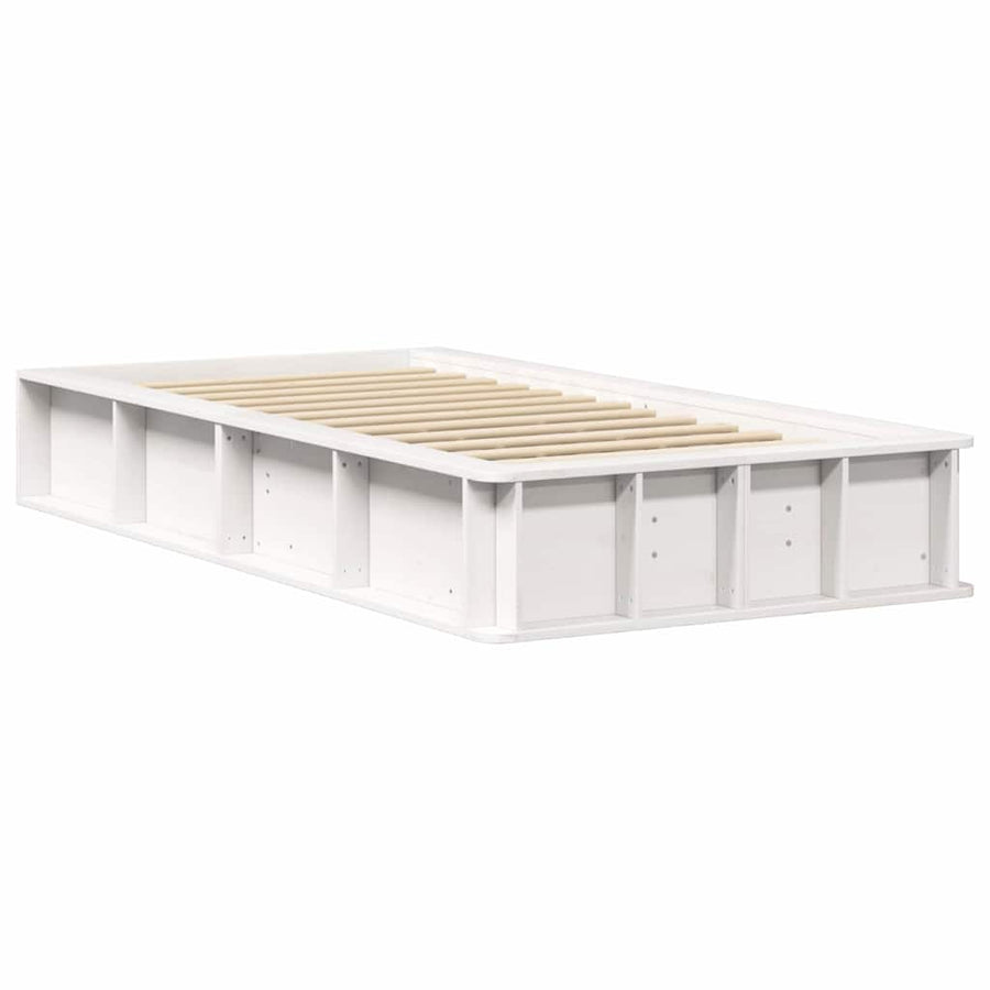 Bedframe met opslag Wit 90 x 200 cm Composiet hout