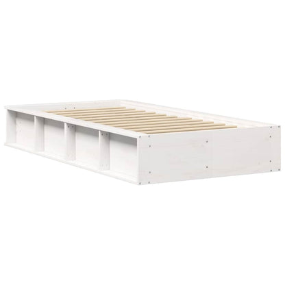 Bedframe met opslag Wit 90 x 200 cm Composiet hout