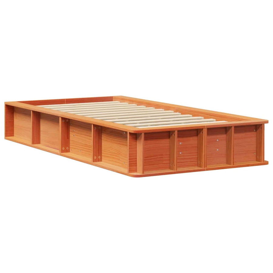Bedframe met opslag Wasbruin 90 x 200 cm Hout