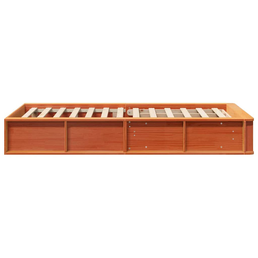 Bedframe met opslag Wasbruin 90 x 200 cm Hout