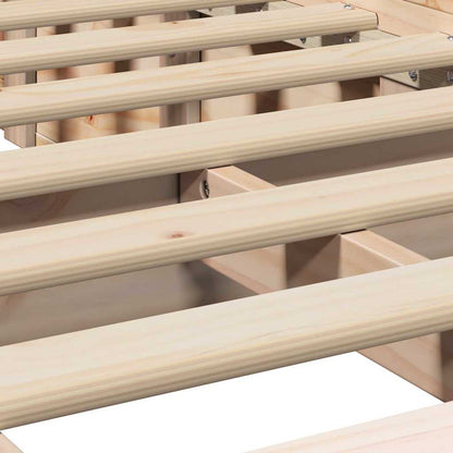 Bedframe met opslag Bruin 80 x 200 cm Massief grenenhout