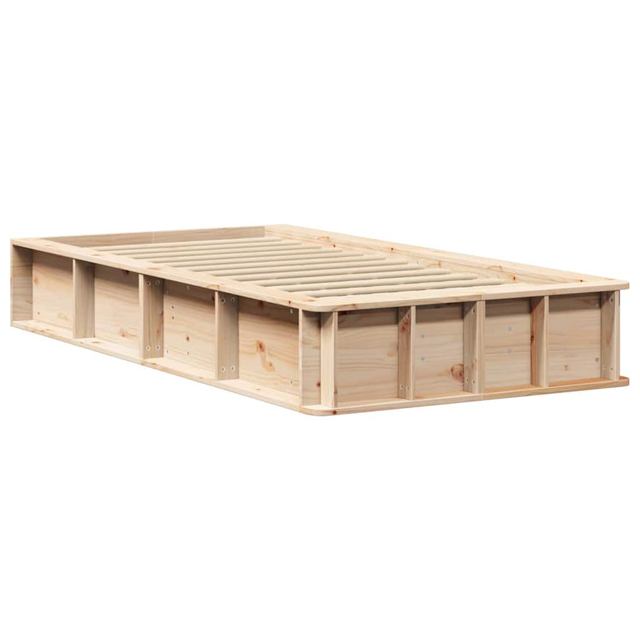 Bedframe met opslag Bruin 80 x 200 cm Massief grenenhout