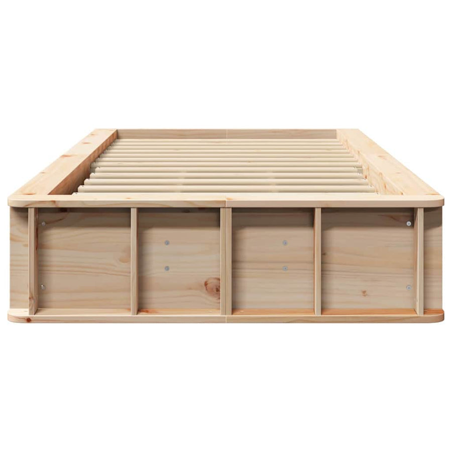 Bedframe met opslag Bruin 80 x 200 cm Massief grenenhout