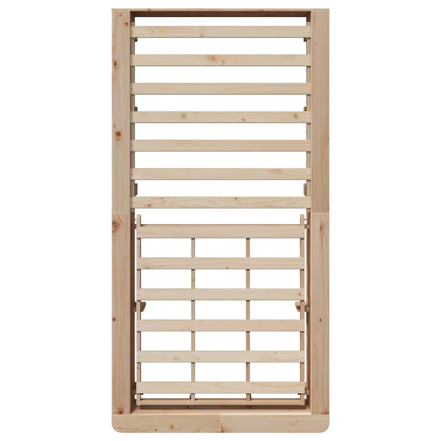 Bedframe met opslag Bruin 80 x 200 cm Massief grenenhout