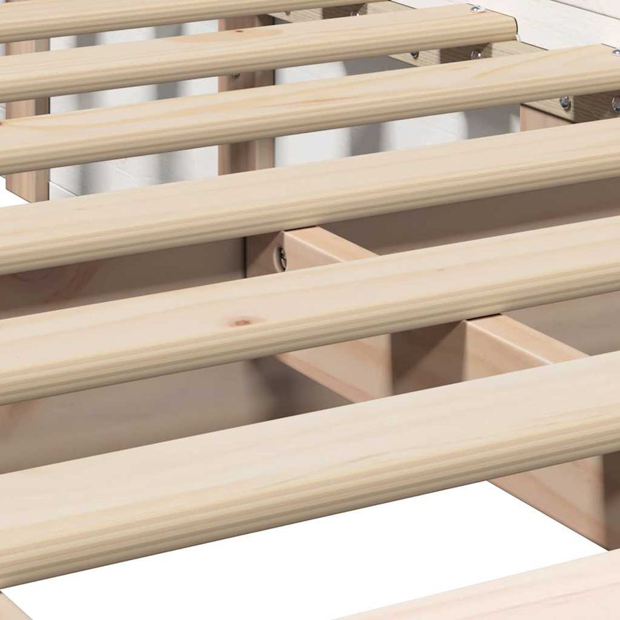 Bedframe met opslag Wit 80 x 200 cm Hout