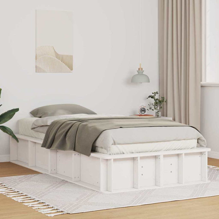 Bedframe met opslag Wit 80 x 200 cm Hout