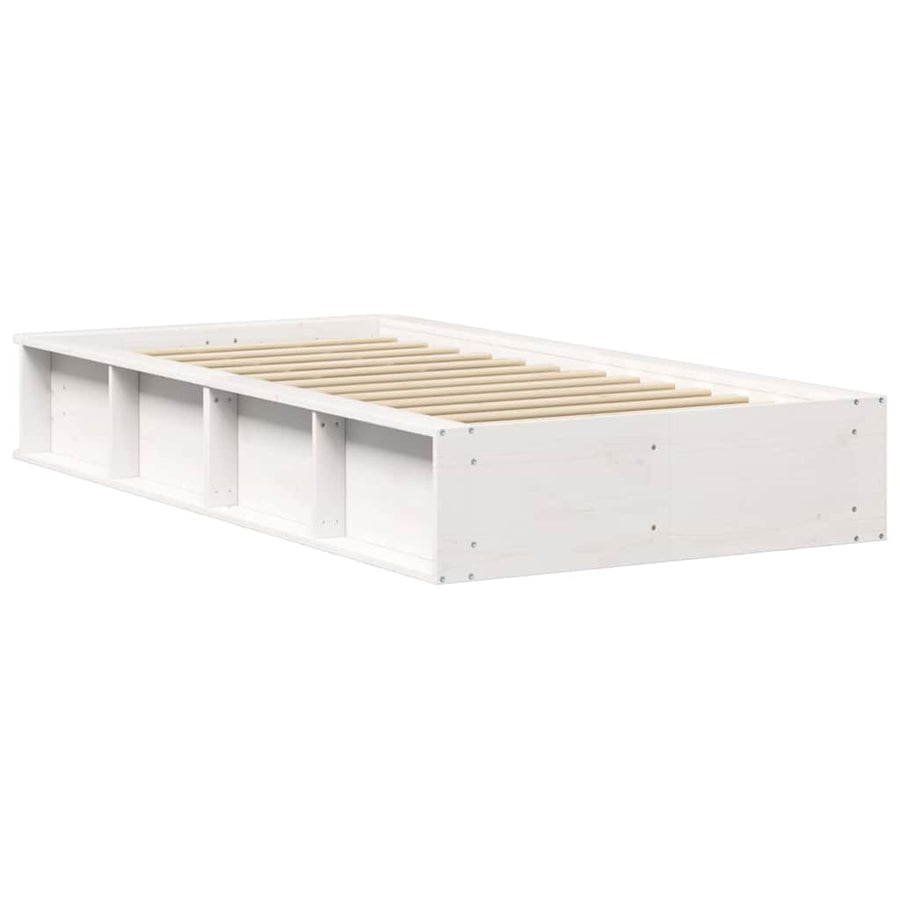 Bedframe met opslag Wit 80 x 200 cm Hout