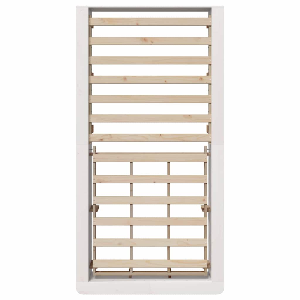 Bedframe met opslag Wit 80 x 200 cm Hout