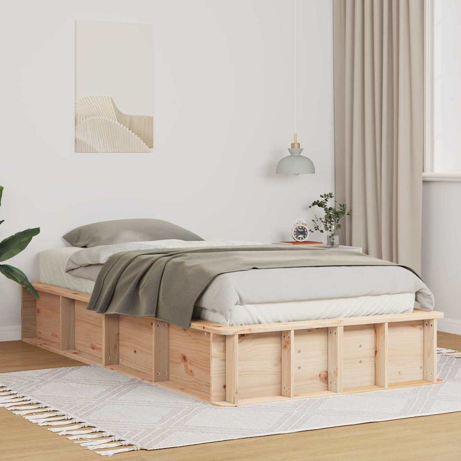 Bedframe met opslag Bruin 90 x 190 cm Hout