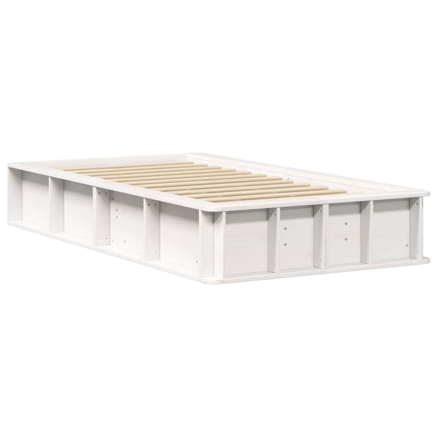 Bedframe met opslag Wit 90 x 190 cm Hout